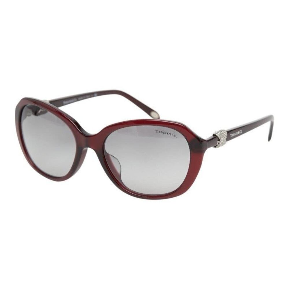 Tiffany & Co. Metal Rhinestone Sunglasses Burgundy